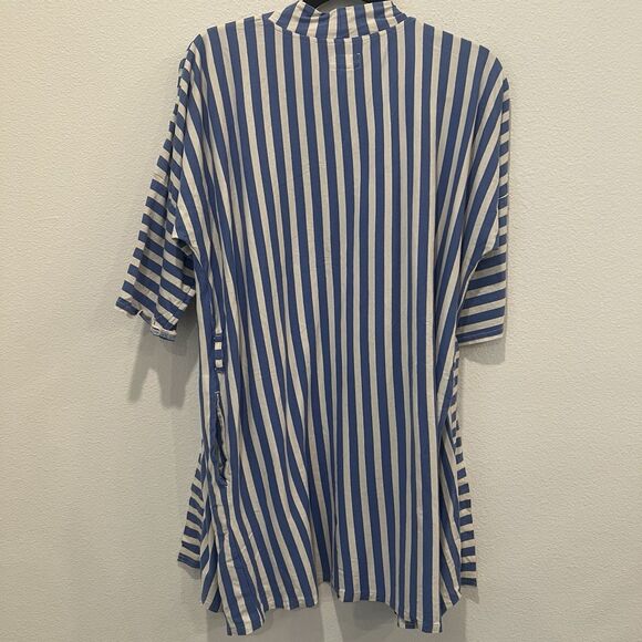 PACT Organic Staycation Short Robe In Hideaway Stripe Sz Xs/s Missing Waist Tie! - Picture 5 of 7